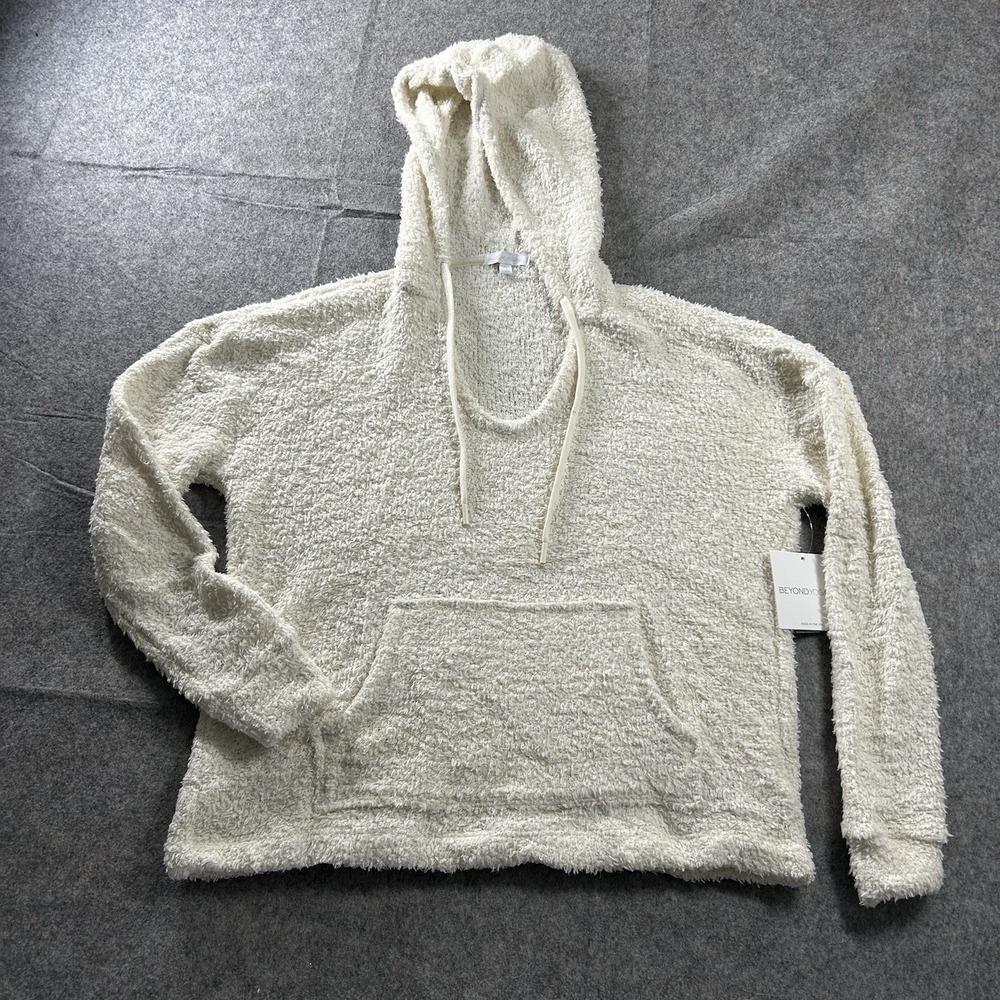 Beyond Yoga Cloud Cover Hoodie Women's XS Winter White Ivory Fleece Pullover